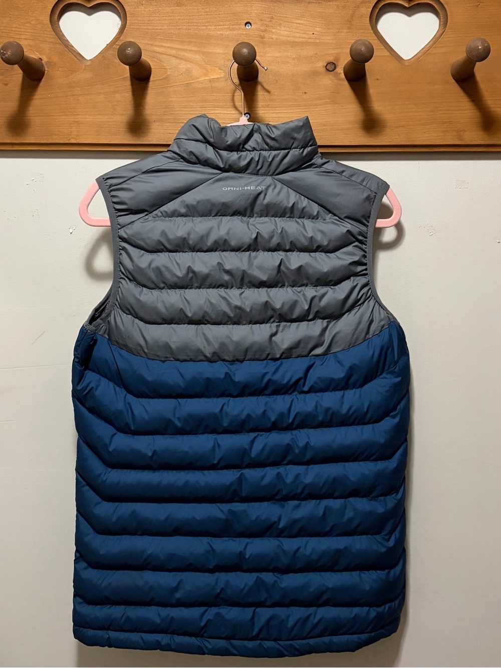 Columbia Omni-Heat Colorblock Puffer Vest Gray Blue Women’s S - Picture 4 of 6